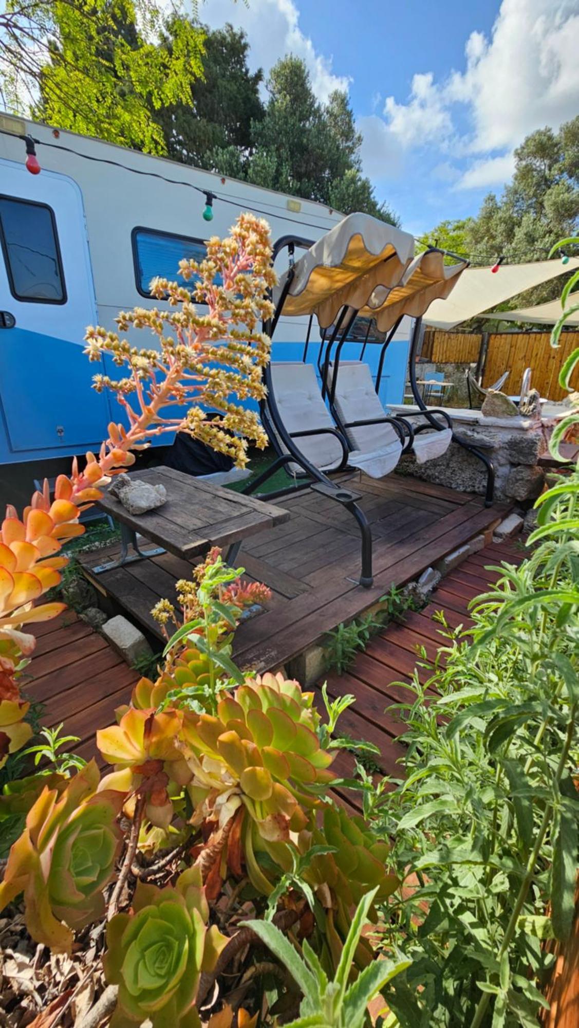Cozy Seaview Glamping Caravan HaBonim Bagian luar foto
